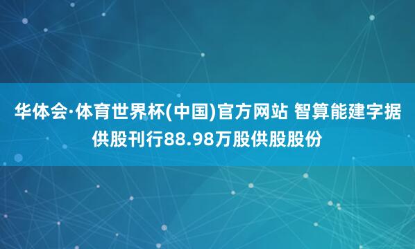 华体会·体育世界杯(中国)官方网站 智算能建字据供股刊行88.98万股供股股份