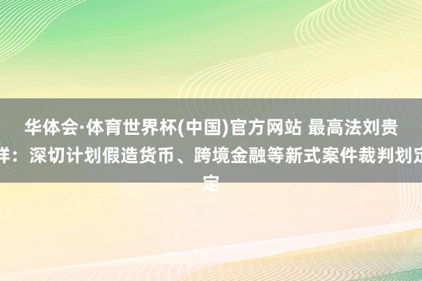华体会·体育世界杯(中国)官方网站 最高法刘贵祥：深切计划假造货币、跨境金融等新式案件裁判划定