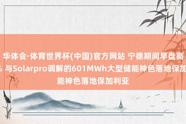 华体会·体育世界杯(中国)官方网站 宁德期间早盘高潮6% 与Solarpro调解的601MWh大型储能神色落地保加利亚