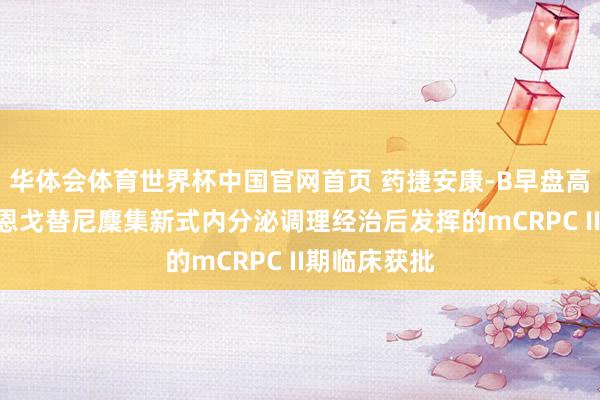 华体会体育世界杯中国官网首页 药捷安康-B早盘高开逾8% 替恩戈替尼麇集新式内分泌调理经治后发挥的mCRPC II期临床获批