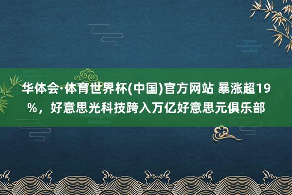 华体会·体育世界杯(中国)官方网站 暴涨超19%，好意思光科技跨入万亿好意思元俱乐部