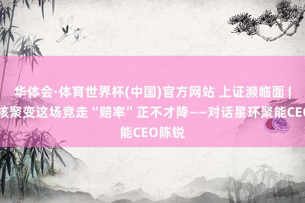 华体会·体育世界杯(中国)官方网站 上证濒临面 | 可控核聚变这场竞走“赔率”正不才降——对话星环聚能CEO陈锐
