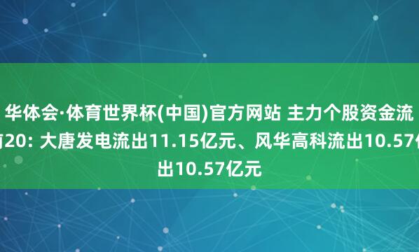 华体会·体育世界杯(中国)官方网站 主力个股资金流出前20: 大唐发电流出11.15亿元、风华高科流出10.57亿元