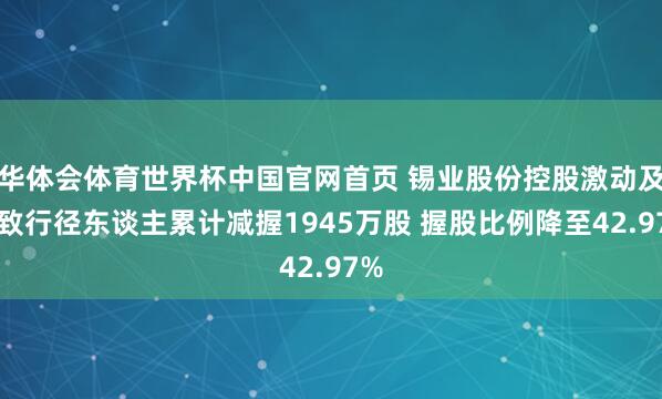 华体会体育世界杯中国官网首页 锡业股份控股激动及一致行径