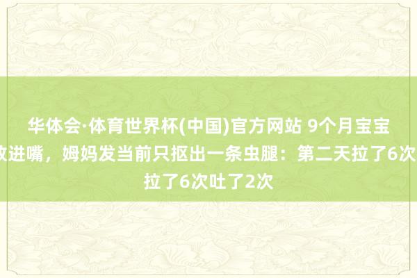 华体会·体育世界杯(中国)官方网站 9个月宝宝持蟑螂放进嘴，姆妈发当前只抠出一条虫腿：第二天拉了6次吐了2次