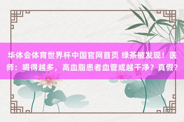 华体会体育世界杯中国官网首页 绿茶被发现！医师：喝得越多，高血脂患者血管或越干净？真假？