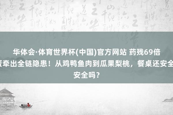 华体会·体育世界杯(中国)官方网站 药残69倍的蛋牵出全链隐患！从鸡鸭鱼肉到瓜果梨桃，餐桌还安全吗？