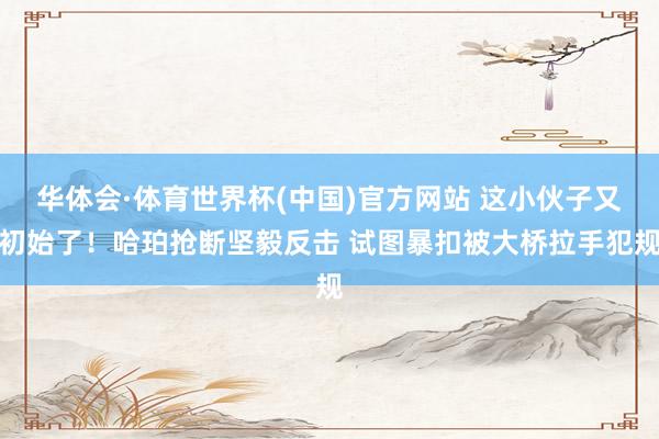 华体会·体育世界杯(中国)官方网站 这小伙子又初始了！哈珀抢断坚毅反击 试图暴扣被大桥拉手犯规