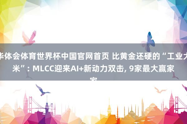 华体会体育世界杯中国官网首页 比黄金还硬的“工业大米”: MLCC迎来AI+新动力双击， 9家最大赢家