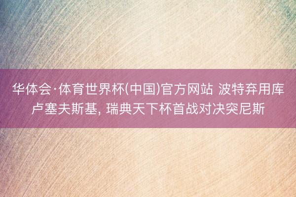 华体会·体育世界杯(中国)官方网站 波特弃用库卢塞夫斯基, 瑞典天下杯首战对决突尼斯